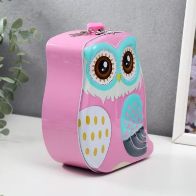 Копилка металл "Филин очковый" МИКС 16х13х6,5 см