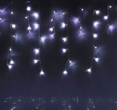 Гирлянда уличная "Бахрома" (Ш:4 м, В:0,6 м, нить силикон, белый)