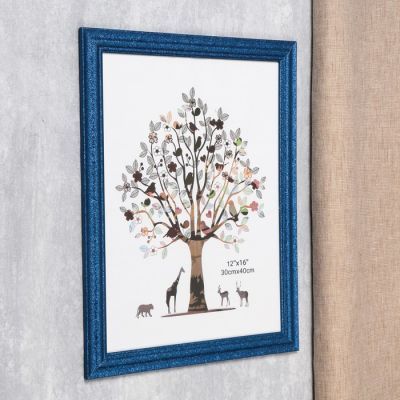 Фоторамка пластик 30х40 см "Блестящая волна" голубая 45х35 см