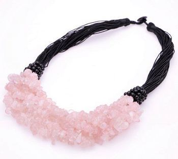 Колье Кварц Розовый  "Доната" арт.П3135