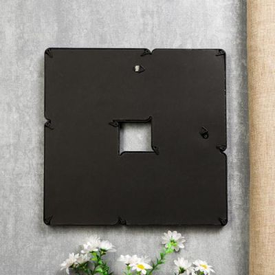 Фоторамка пластик на 4 фото 10х15 см "Плавные линии" чёрная 30х30 см