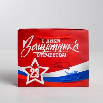 Пакет ламинированный горизонтальный «С Днем защитника Отечества», MS 23 × 18 × 10 см