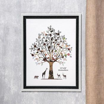 Фоторамка пластик 30х40 см "Золотые крестики" белая с чёрным 44,8х34,8 см