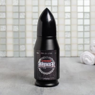 Набор "Настоящий мужик" гель для душа пуля 200 мл мужской парфюм, мочалка