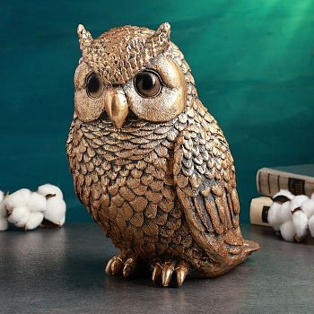 Копилка "Сова" под бронзу (25 × 20 × 30 см)