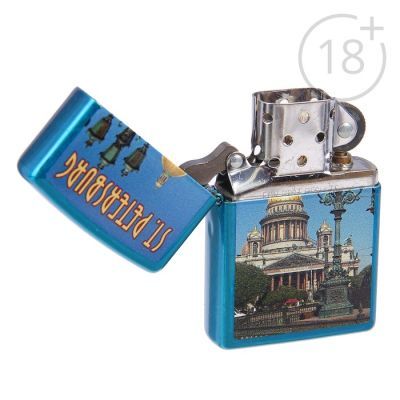 Зажигалка ZIPPO 24534 ST ISSACS с покрытием Cerulean