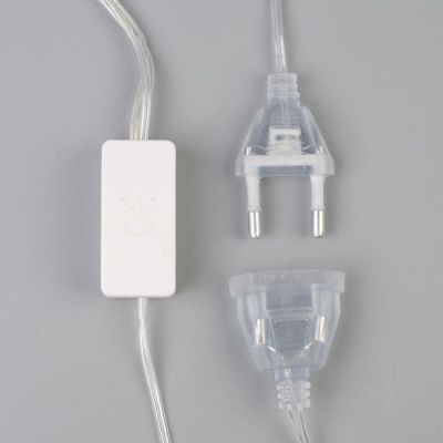 Гирлянда «Занавес» 3 × 1.4 м с насадками «Перья», IP20, прозрачная нить, 80 LED, свечение мульти, 8 режимов, 220 В