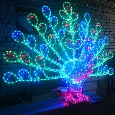 Светодиодная фигура «Павлин», 210 × 170 × 110 см, 80 Вт, 220 В