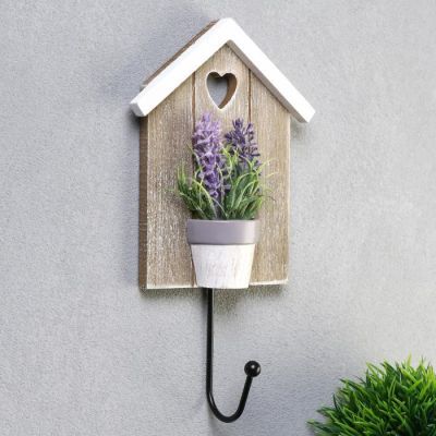 Крючок декоративный дерево "Лаванда в горшочке"  24,5х13,3 см