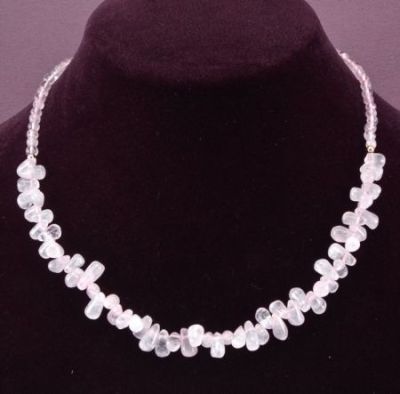 Колье Кварц Розовый  "Облепиха " арт.НКР-99(12)-46-2