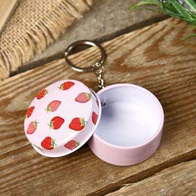 Шкатулка-брелок круглая "Фрукты" МИКС 2,3х4,5х4,5 см