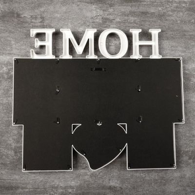 Фоторамка пластик на 5 фото 9х11, 10х10, 10х15 см "Дом" белая, пробка 15х20 38х45,5 см