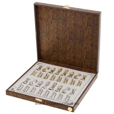 Шахматы "Посейдон" камень змеевик доска 28х28 см №23