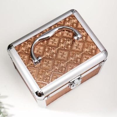 Шкатулка металлокаркас сундучок "Цветочный медальон" 13х16,7х12,8 см