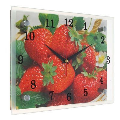 Часы настенные, серия: Кухня, "Клубника", 20х25  см, микс