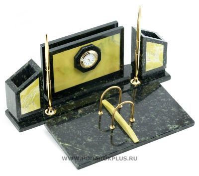 Письменный набор из камня змеевик №46