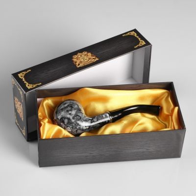 Трубка "Командор" классическая, серый мрамор, 13х3х4.5 см