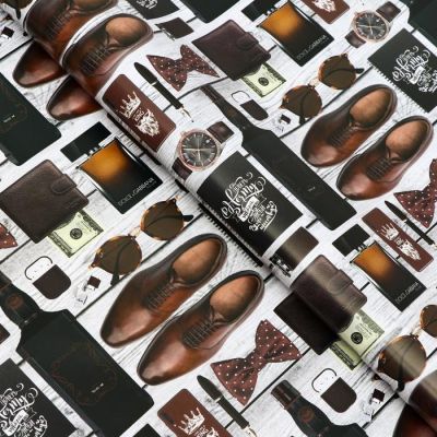 Бумага упаковочная глянцевая "Мужской набор", 0,5 х 0,7 м