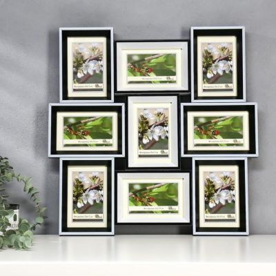 Фоторамка пластик 9 в 1 286-1105-1B/ 286-3118-1W 10х15 см