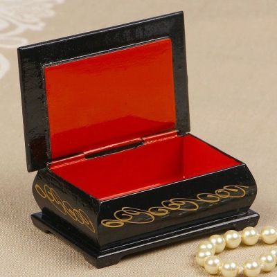 Шкатулка «Пионы с лесными цветами», 6×9 см, лаковая миниатюра