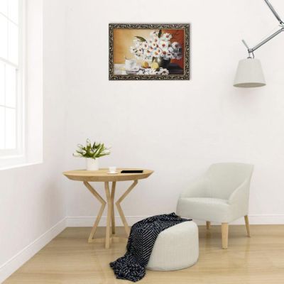 Гобеленовая картина "Букет ромашек" 44*64 см рамка микс