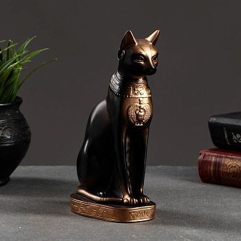Фигура "Кошка египетская" 19х11см, бронза / мраморная крошка