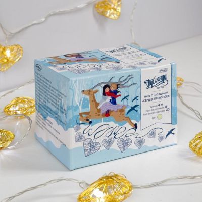 Гирлянда "Нить" 4 м с насадками "Сердце проволока", IP20, прозрачная нить, 20 LED, свечение тёплое белое, 8 режимов, 220 В