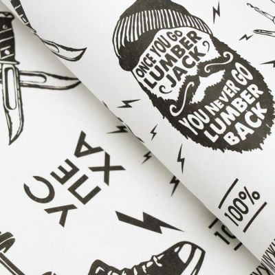 Бумага упаковочная крафт "Брутальному мужчине", 0,5 х 0,7 м