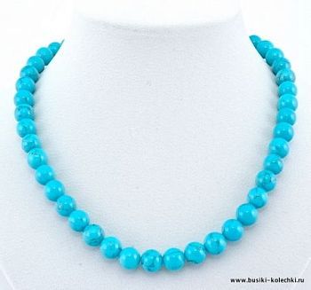 Бусы Бирюза "Классика № 10" арт.ПБР-1(10)-45-1