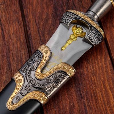 Сувенирный кинжал, рисунок на лезвии, чехол чёрный, 38 см