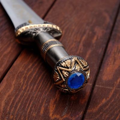 Сувенирный кинжал, рисунок на лезвии, чехол чёрный, 38 см