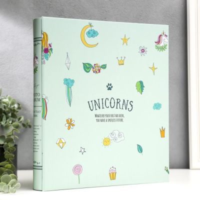 Фотоальбом на 500 фото "Единороги" в коробке 34,8х30,2х5,9 см
