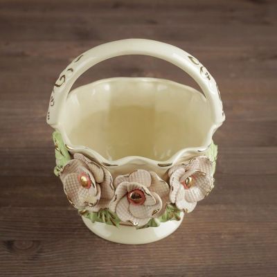 Конфетница "Корзинка с ручкой", керамика, 16 см, микс