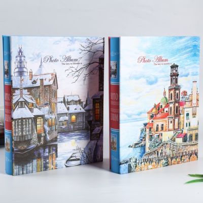 Фотоальбом на 200 фото 13х18 см "Город у воды" золотая обводка в коробке МИКС 29,5х23х5,5 см   47641