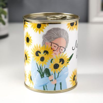 Носки в банке "Носочки для любимой бабушки" (женские, цвет микс)