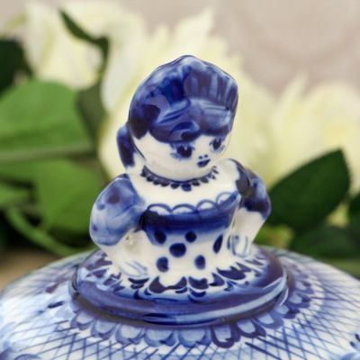 Блинница «Барышня», 24×24×19 см, гжель