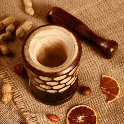 Ступка и пестик "Соцветие" дерево 10х10х13,5 см