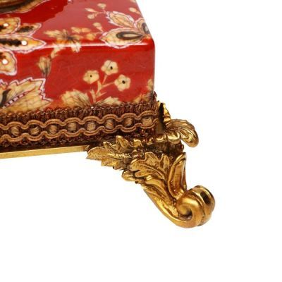 Ваза с росписью "Цветы", красная