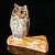 Сувенир «Сова на бревне». 8×3,5×7,5 см, селенит