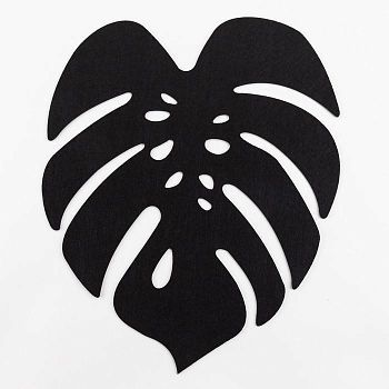 Салфетка декоративная "Тропики" черная, 36,5 х 30 см, 100% п/э, фетр