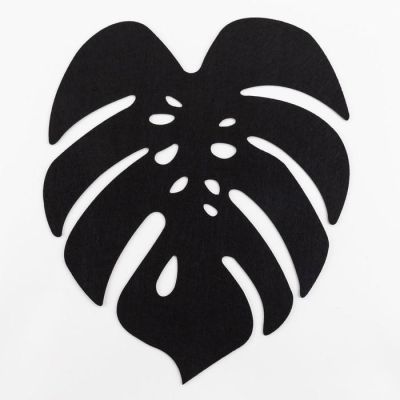 Салфетка декоративная "Тропики" черная, 36,5 х 30 см, 100% п/э, фетр