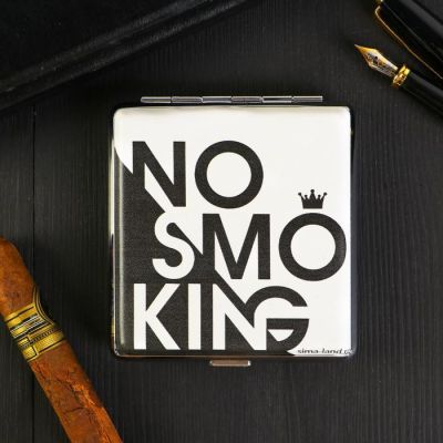 Портсигар "No smoking",  9.6 х 9,6 см