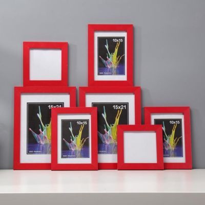 Набор фоторамок 10х10, 10х15, 15х21 см (красный) 7 шт