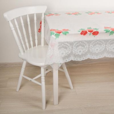 Скатерть без основы многоразовая «Вышивка», 120×180 см, цвет прозрачный