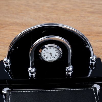 Набор настольный 4в1 (часы, блок для бумаги, визитница, карандашница) 34*17*13см, микс