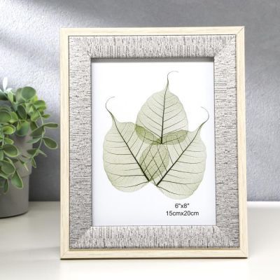 Фоторамка пластик 15х20 см "Серый джинс в обрамлении светлого дерева" 25х20х1,5 см