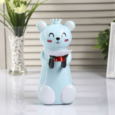 Копилка пластик для монет "Мишка-зубастик" 2АА музыка 21,5х15х9,5 см