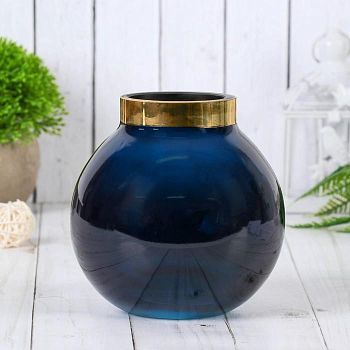 Ваза "ТИТАНИЯ-синяя ТОКИО-2" d-5,5см, 14х11 см