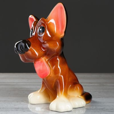 Копилка "Овчаренок", глазурь, коричневый цвет, 25 см