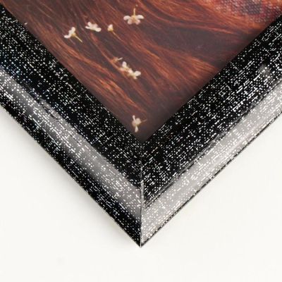 Фоторамка пластик 13х18 см "Серебряная патина на чёрном" 21х16 см